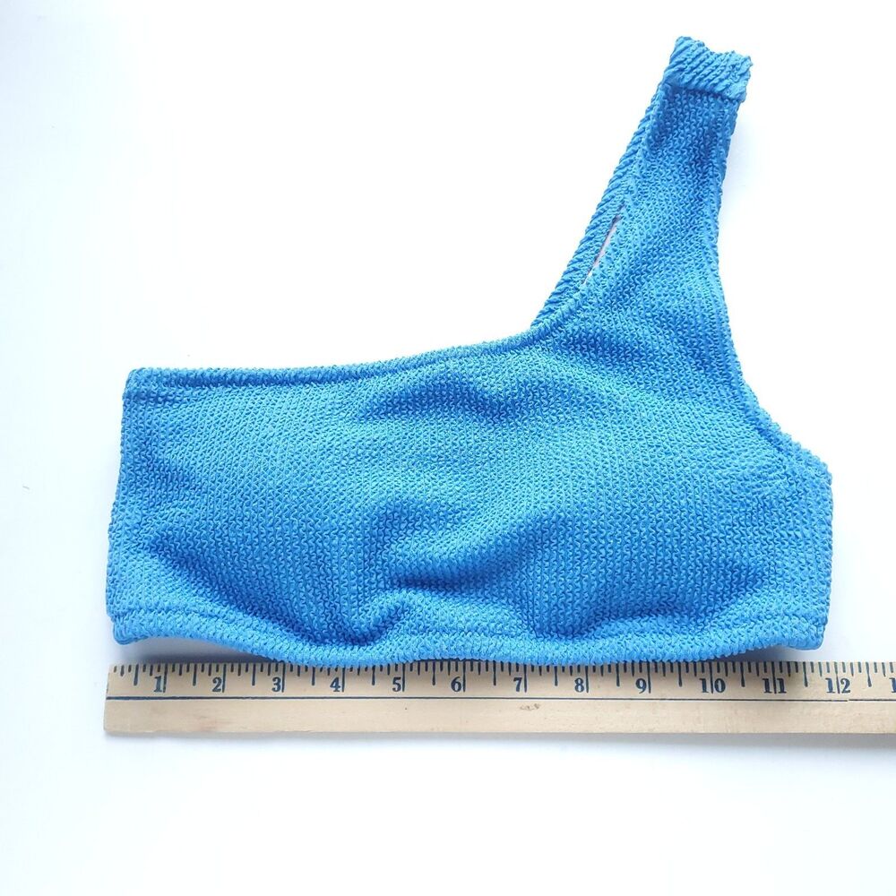 J Crew Bikini Set 2 Piece Swimsuit 1 Shoulder Padded Top XS High Rise Bottom S - Picture 7 of 11
